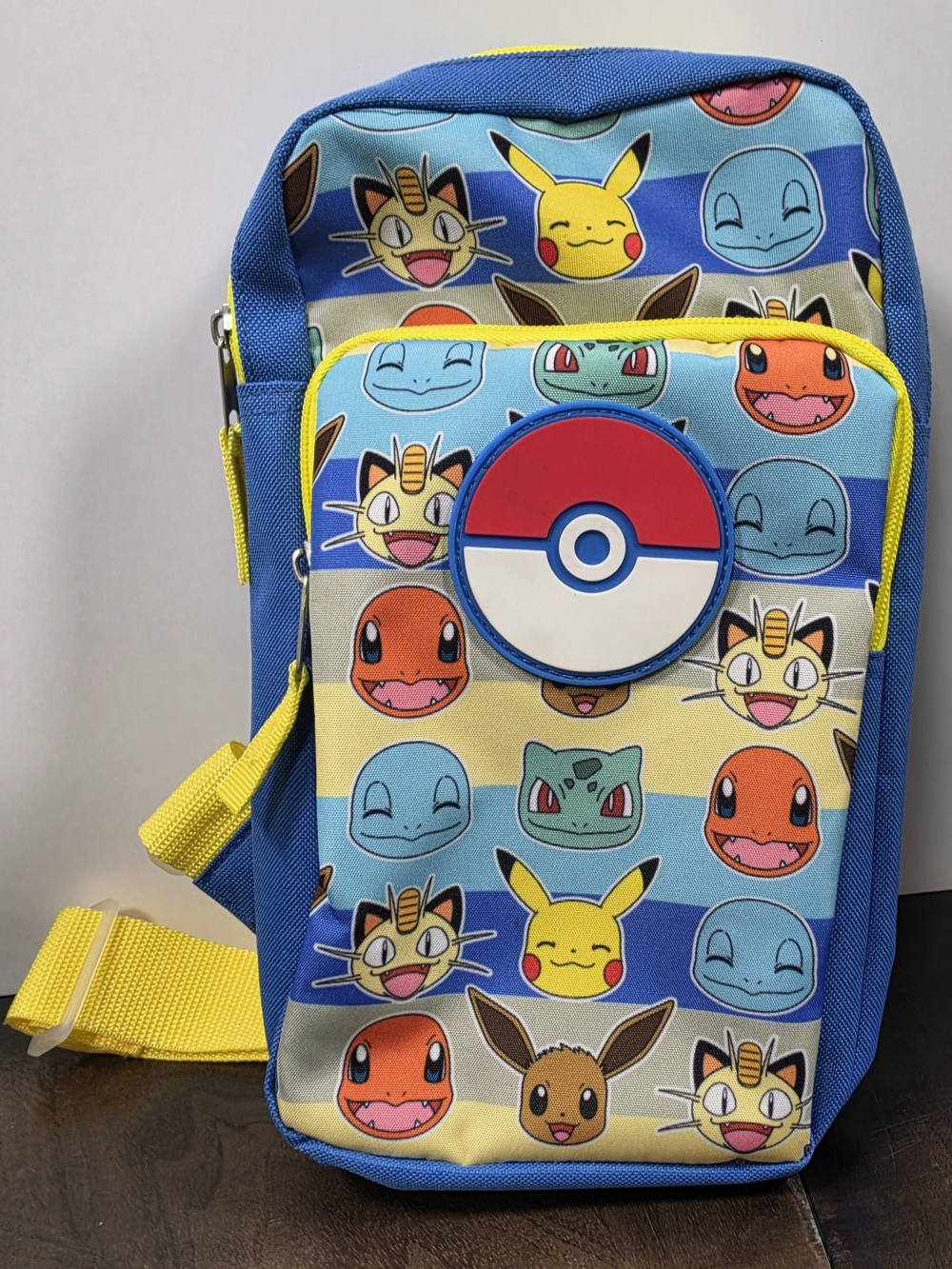 Bioworld Blue & Yellow Pokémon Crossbody Bag with Pikachu and Poké Ball